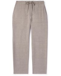 De Bonne Facture - Straight-leg Linen And Wool-blend Drawstring Trousers - Lyst