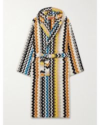 Missoni - Curt Striped Cotton-Terry Jacquard Hooded Robe - Lyst