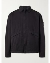 Stone Island - Ghost Garment-Dyed Wool And Cotton-Blend Gabardine-Tc Overshirt - Lyst