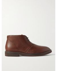 Brunello Cucinelli Textured-leather Desert Boots - Brown
