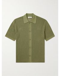 MR P. - Cutaway-collar Crochet-knit Cotton Shirt - Lyst
