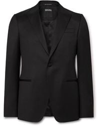 ZEGNA - Slim-fit Satin-trimmed Wool And Mohair-blend Tuxedo Jacket - Lyst
