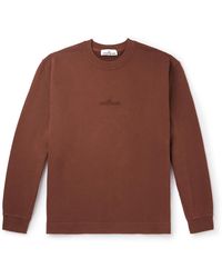 Stone Island - Logo-embroidered Cotton-jersey Sweatshirt - Lyst
