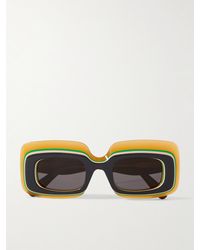 Loewe - Paula's Ibiza Sonnenbrille mit rechteckigem Rahmen aus Azetat - Lyst