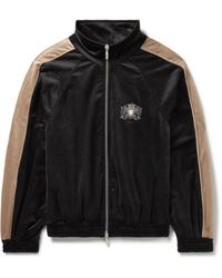 Rhude - Logo-embroidered Striped Velour Track Jacket - Lyst