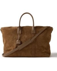 Saint Laurent - Leather-Trimmed Suede Tote Bag - Lyst