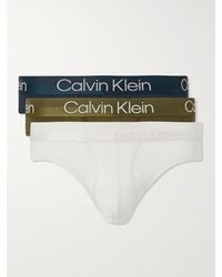 Calvin Klein - Three-pack Stretch Cotton-blend Briefs - Lyst