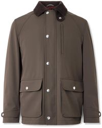 Brunello Cucinelli - Cotton-blend Corduroy-trimmed Shell Field Jacket - Lyst