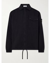 Stone Island - Herringbone Cotton Overshirt - Lyst