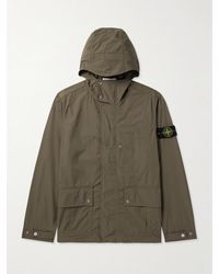 Stone Island - Logo-Appliquéd Micro Twill Hooded Parka - Lyst
