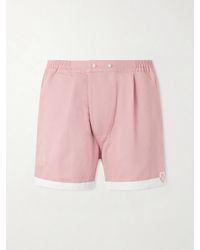 Bode - Heart Deco Straight-Leg Logo-Appliquéd Cotton-Faille Shorts - Lyst