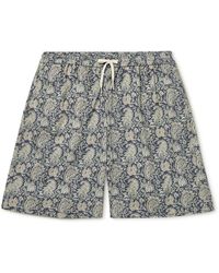 De Bonne Facture - Wide-leg Paisley-print Cotton-voile Drawstring Shorts - Lyst
