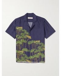 Orlebar Brown - Camicia in misto lino con stampa floreale e colletto aperto Maitain Fantasy - Lyst