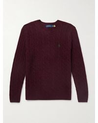 Polo Ralph Lauren - Slim-Fit Cable-Knit Wool And Cashmere-Blend Sweater - Lyst