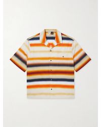 Loewe - Paula's Ibiza Convertible-Collar Logo-Embroidered Striped Cotton-Poplin Shirt - Lyst
