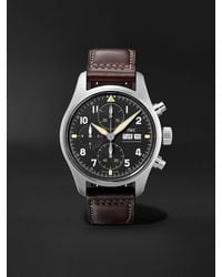 IWC Schaffhausen - Pilot's Spitfire Automatic Chronograph 41mm Stainless Steel And Leather Watch - Lyst