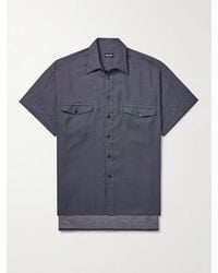 Giorgio Armani - Printed Lyocell And Silk-Blend Shirt - Lyst