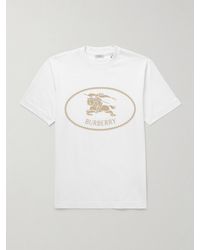 Burberry - Chalk Cotton Knight Stamp T-Shirt - Lyst