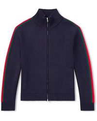 Gucci - Striped Wool Zip-Up Cardigan - Lyst