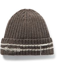 mfpen - Court Striped Ribbed Recycled-wool Beanie - Lyst