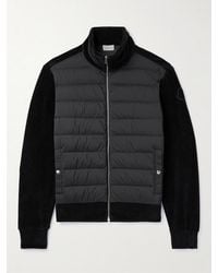 Moncler - Ribbed Cotton-Blend Chenille And Quilted Shell Down Zip-Up Cardigan - Lyst