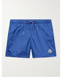 Moncler - Straight-leg Mid-length Logo-appliquéd Swim Shorts - Lyst