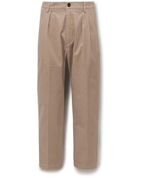 Massimo Alba - Stan Tapered Pleated Cotton-Twill Trousers - Lyst