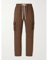 Les Tien - Heavyweight Straight-leg Structured-fleece Cotton-jersey Drawstring Cargo Trousers - Lyst
