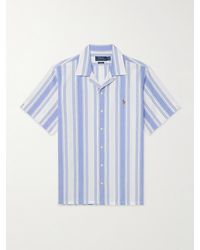 Polo Ralph Lauren - Convertible-collar Logo-embroidered Striped Cotton Oxford Shirt - Lyst
