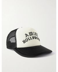 Amiri - Hollywood Logo-Embroidered Cotton-Canvas And Mesh Trucker Cap - Lyst