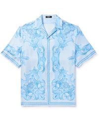 Versace - Camp-Collar Printed Silk-Twill Shirt - Lyst