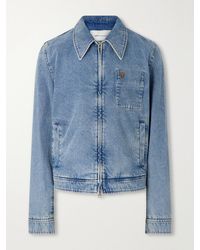 Ami Paris - Logo-Embroidered Washed-Denim Jacket - Lyst