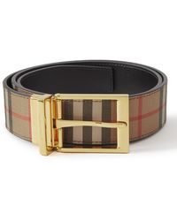 Burberry 3.5cm Reversible Check Faux Leather Belt in White for Men Mens Belts Burberry Belts 