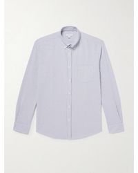 Sunspel - Slim-fit Button-down Collar Striped Cotton Oxford Shirt - Lyst