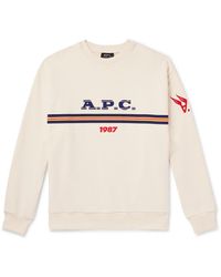 A.P.C. - Adam Logo-print Organic Cotton-jersey Sweatshirt - Lyst