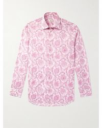 Etro - Roma Slim-Fit Cutaway-Collar Paisley-Print Cotton-Gauze Shirt - Lyst