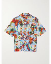 Bode - Camp-collar Printed Cotton-seersucker Shirt - Lyst