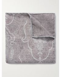 Brunello Cucinelli - Reversible Printed Silk Pocket Square - Lyst