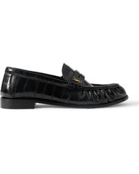 Saint Laurent - Le Loafer Monogram Logo-Appliquéd Eel Penny Loafers - Lyst