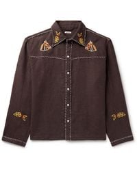 Bode - Show Pony Embroidered Linen Shirt - Lyst