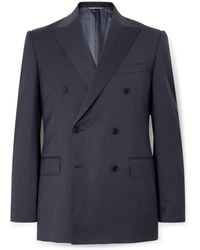 Canali - Double-Breasted Super 130S Wool Suit Jacket - Lyst