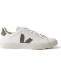 Veja - Campo Suede-trimmed Leather Sneakers - Lyst