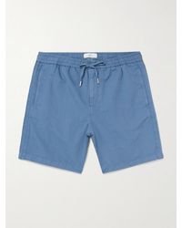 MR P. - Straight-Leg Organic Cotton And Linen-Blend Drawstring Shorts - Lyst