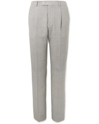 Brunello Cucinelli - Slim-fit Tapered Pleated Virgin Wool Trousers - Lyst