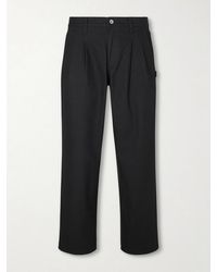 Neighborhood - Cropped Wide-leg Cotton-twill Trousers - Lyst