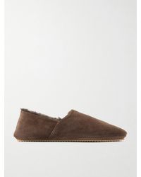 MR P. - Plush-Lined Suede Slippers - Lyst