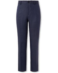 Etro - Straight-leg Herringbone Linen Suit Trousers - Lyst