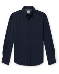 Brunello Cucinelli - Slim-Fit Button-Down Collar Cotton And Cashmere-Blend Shirt - Lyst