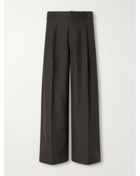 Lemaire - Straight-Leg Pleated Woven Trousers - Lyst