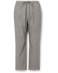 Massimo Alba - Key West Straight-leg Striped Cotton And Linen-blend Trousers - Lyst